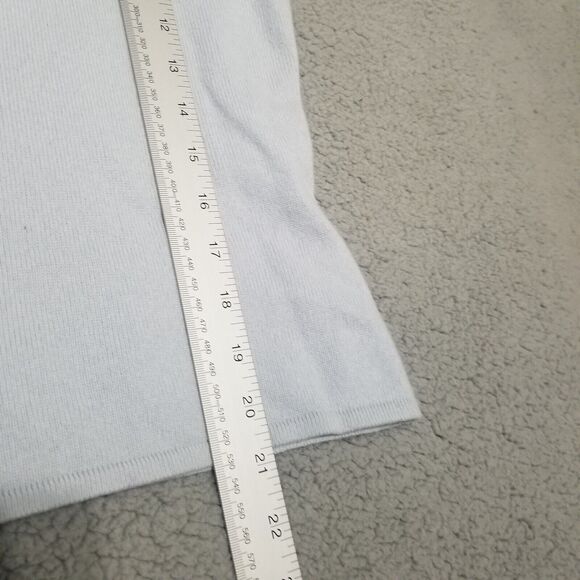 SAKS FIFTH AVENUE Sweater Womens Small Light Blue 100% Cashmere 2-Piece Cardigan - Picture 11 of 13